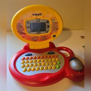 VTECH Take Along Laptop Bilingual Spanish Option RARE Red Yellow
